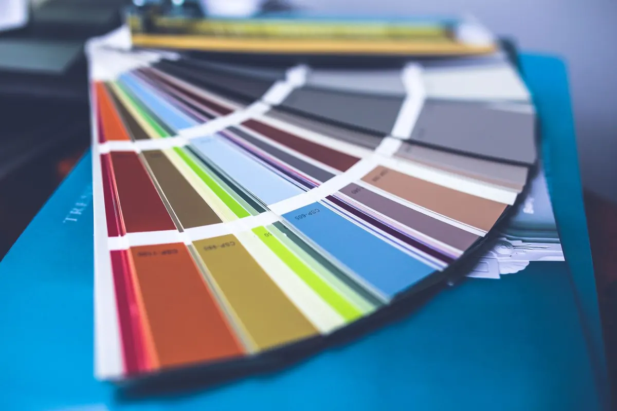 Paint color swatches for choosing colors for an Austin home