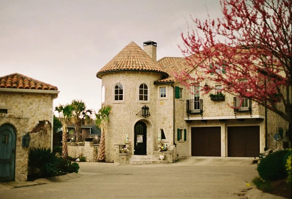 Bright home exterior exposed to Texas weather