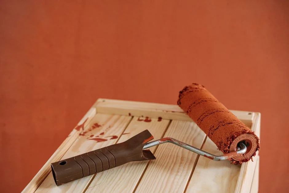 Paint roller and sample materials for comparing wall paint finishes